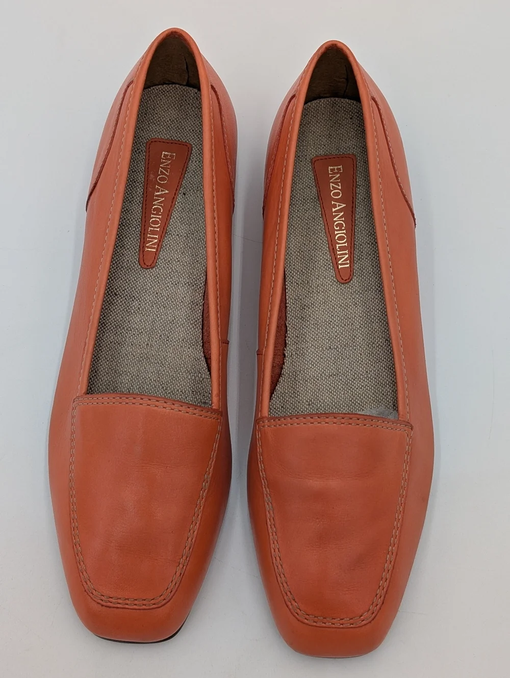 Enzo Angiolini Liberty Size 7.5N Genuine Leather Gorgeous Coral Slip-On Loafers